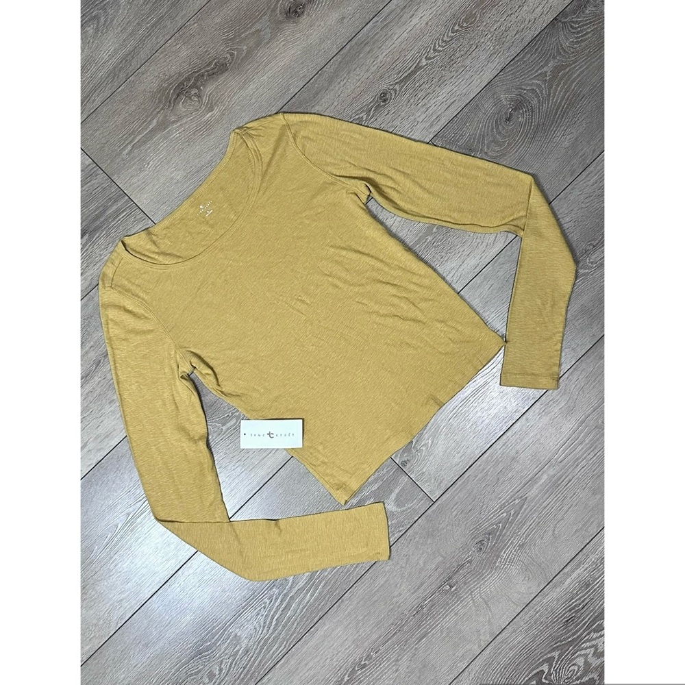 NWOT True Craft Long Sleeve Tiny Tee Ginger Gold